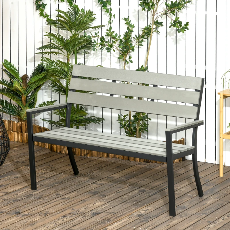 Banco de jardim preto e cinza