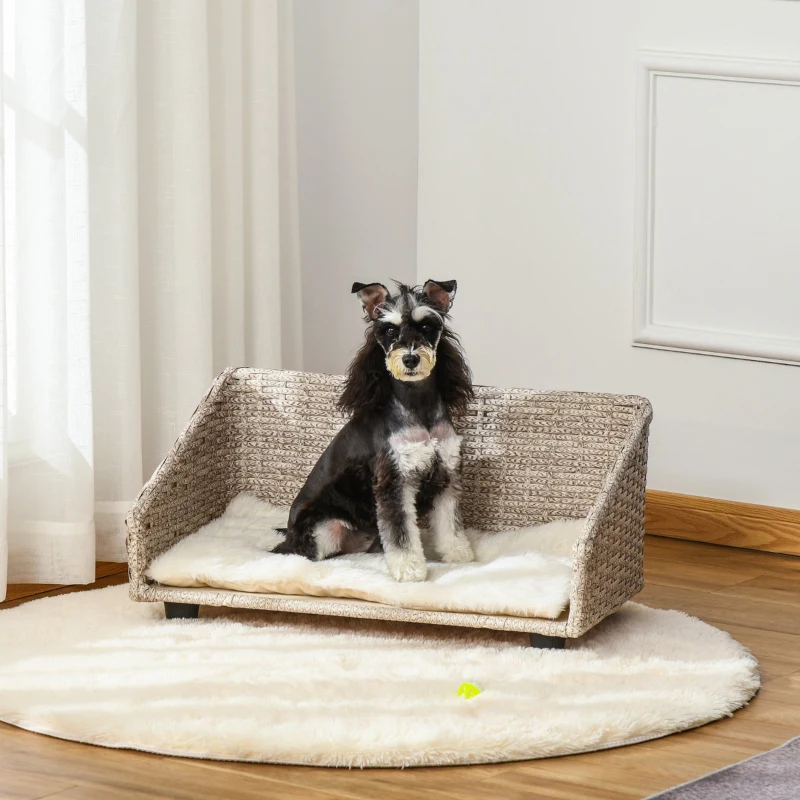 Sofá-cama de vime para cães e gatos