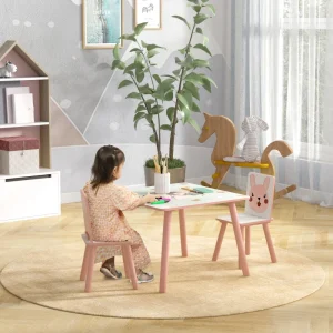 Este conjunto de mesa e cadeiras é ideal para quartos de crianças, salas de aula ou áreas de lazer