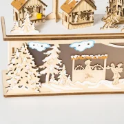 Aldeia de Natal com 10 Luzes Cena Natalícia Iluminada Decoração de Natal