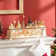 Aldeia de Natal com 10 Luzes Cena Natalícia Iluminada Decoração de Natal