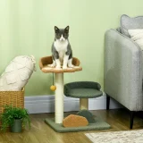 Arranhador para gatos com cama e brinquedos - coloridos