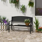 Banco de jardim com encosto de malha de aço, preto