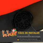 Pai Natal com Trenó e Renas, insuflável - decoração de jardim - decoração de Natal em promoção.