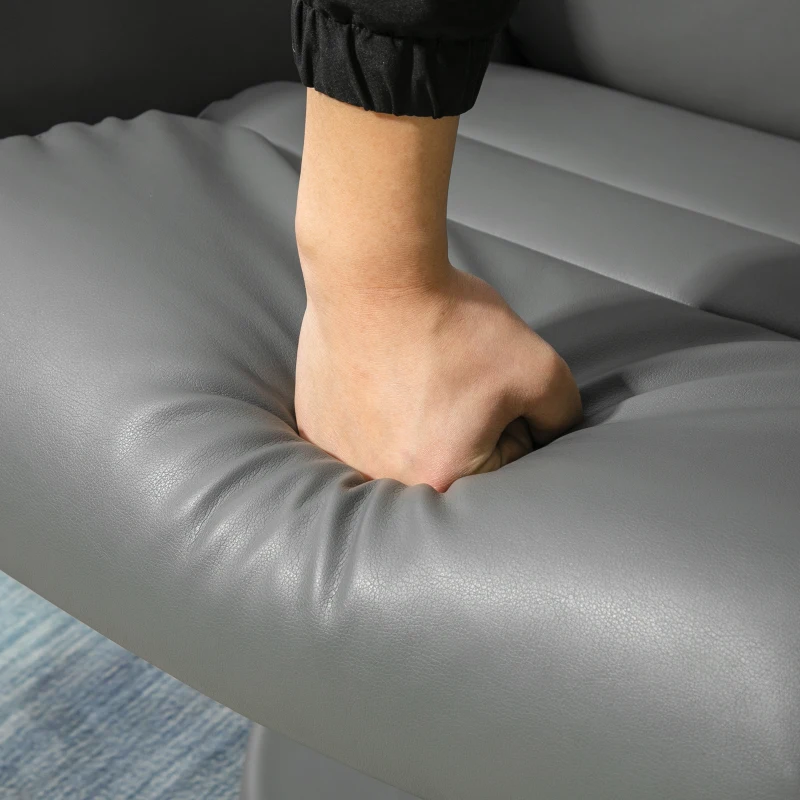 Cadeira Relax com Apoio para os Pés Reclinável até 135° e Giratória 360, cinzenta