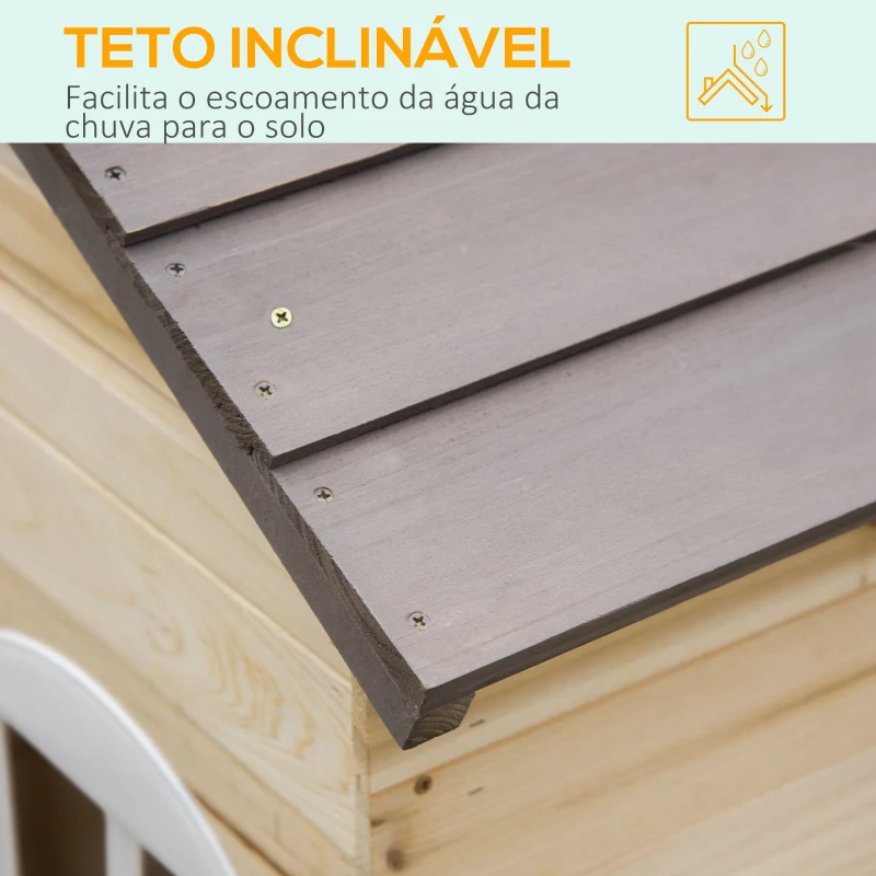 Casa de madeira para crianças de 3-7 anos, jardim