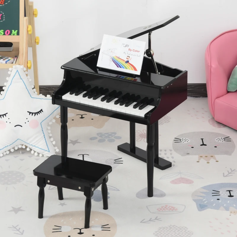 Piano de cauda infantil com 30 teclas e banco