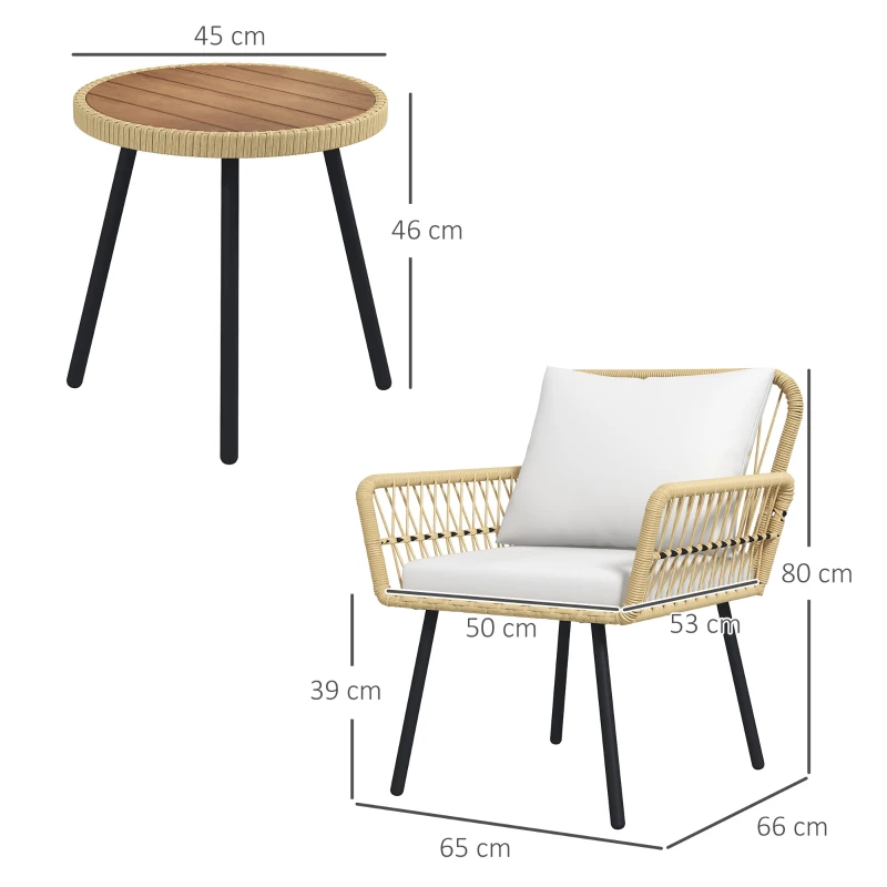 Conjunto de mesa e cadeiras para jardim em Vime Conjunto de mesa e cadeiras para jardim em Vime