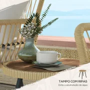 Conjunto de mesa e cadeiras para jardim em Vime