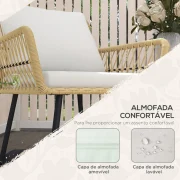 Conjunto de mesa e cadeiras para jardim em Vime