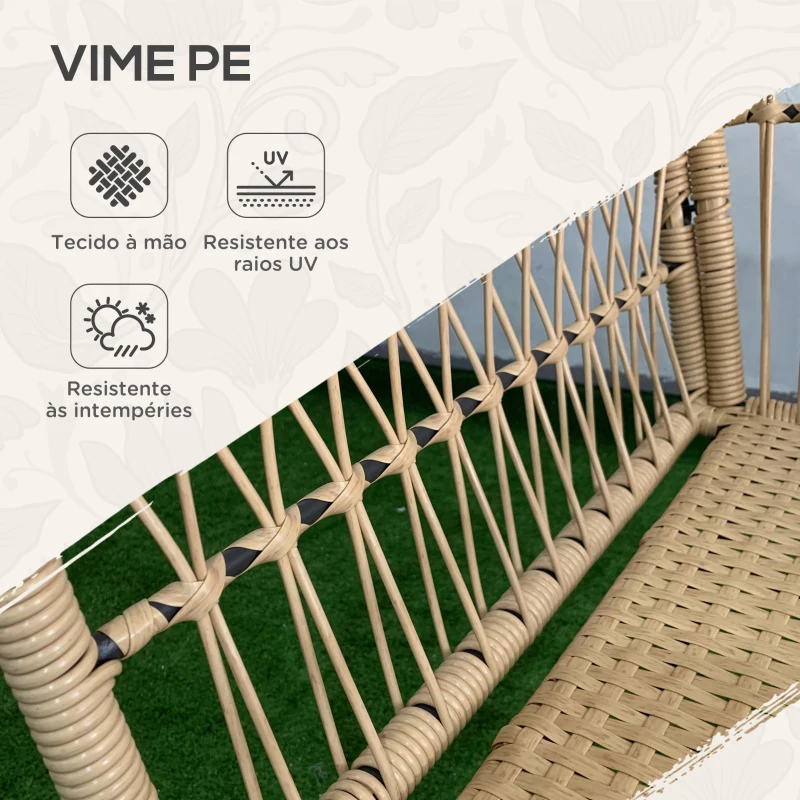 Conjunto de mesa e cadeiras para jardim em Vime