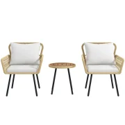 Conjunto de mesa e cadeiras para jardim em Vime