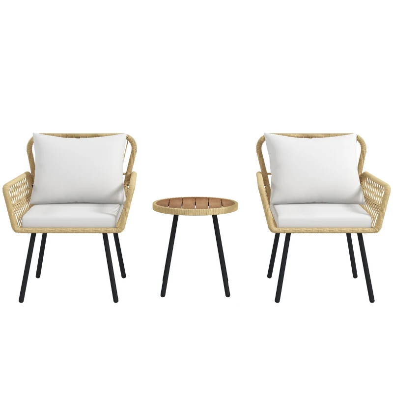 Conjunto de mesa e cadeiras para jardim em Vime9 Conjunto de mesa e cadeiras para jardim em Vime