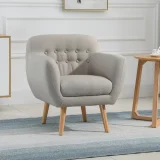 Sofá individual Moderno com Pernas de Madeira