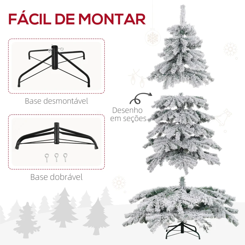 Árvore de Natal 1,80mt c/ Neve Artificial