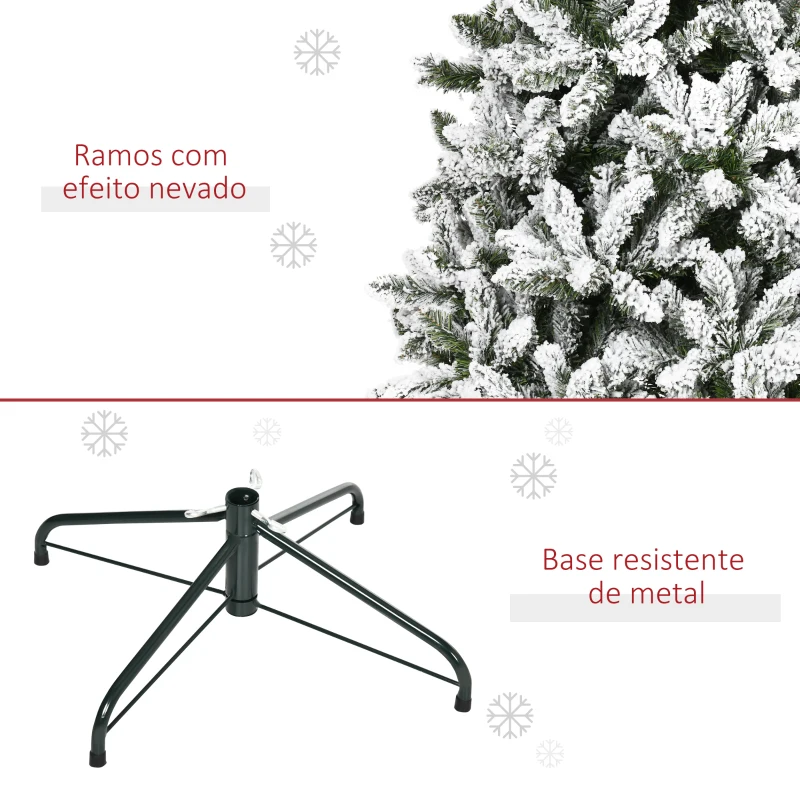 Árvore de Natal Artificial verde 2,55 mt com Neve