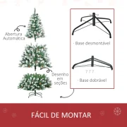 Árvore de Natal Artificial com Pinhas e Neve, verde