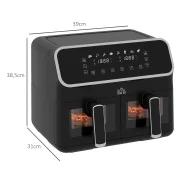 Fritadeira Air Fryer sem Óleo, 8 Litros, 2700W 2 Cestos Independentes