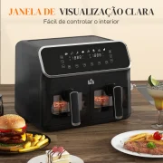 Fritadeira Air Fryer sem Óleo, 8 Litros, 2700W 2 Cestos Independentes
