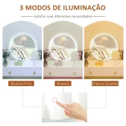 Toucador com Espelho com Luz LED e Banco