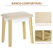 Toucador com Espelho com Luz LED e Banco